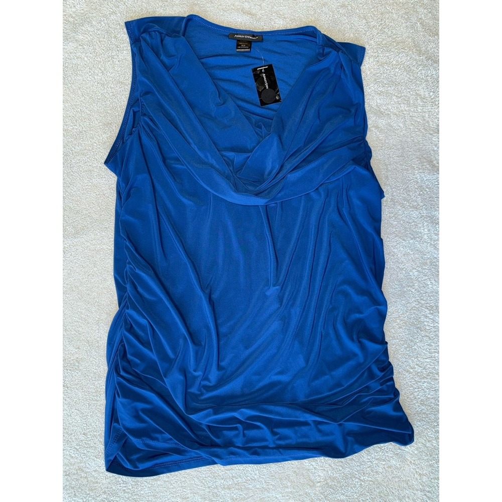 NWT Ashley Stewart Tank Top Blouse Blue Womens Size 26/28